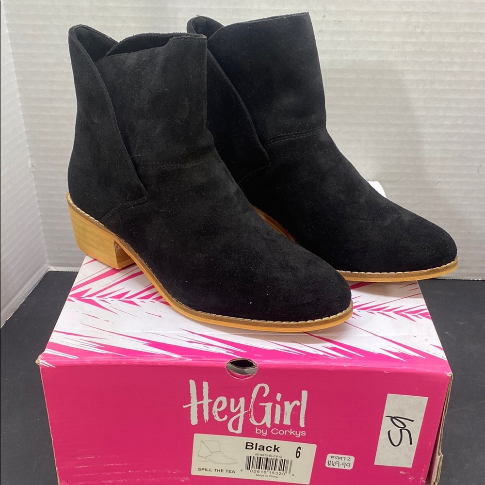 Hey Girl Corkys Black Ankle Booties